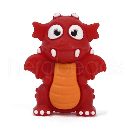 Dinosaur Food Grade Silicone Focal Beads SIL-A009-01C-1