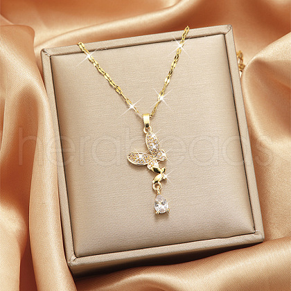 Alloy Crystal Rhinestone Pendant Necklaces for Women WGDF473-25-1