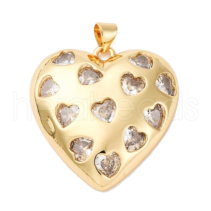 Brass Micro Pave Cubic Zirconia Pendants KK-U076-16G-01-1
