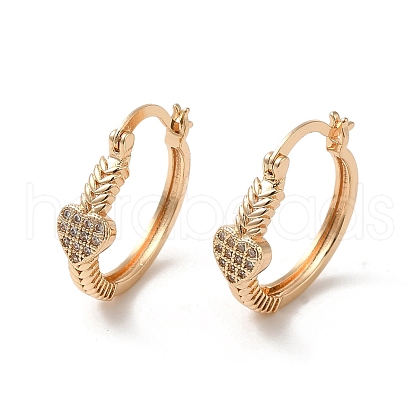 Brass Micro Pave Cubic Zirconia Hoop Earrings EJEW-M238-53KCG-1