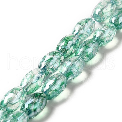 Electroplate Transparent Glass Beads Strand GLAA-G088-06E-1
