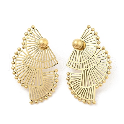 PVD Vacuum Plating 304 Stainless Steel Stud Earrings for Women EJEW-C120-03G-1