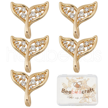 Beebeecraft Brass Cubic Zirconia Pendants ZIRC-BBC0001-14-1