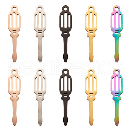Biyun 10Pcs 5 Colors 304 Stainless Steel Pendants FIND-BY0001-02-1