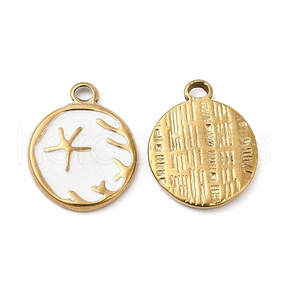 PVD Vacuum Plating 201 Stainless Steel Enamel Pendants STAS-J401-VC944-1