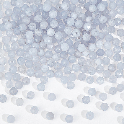  2 Strands Natural Blue Lace Agate Beads Strands G-NB0005-65-1