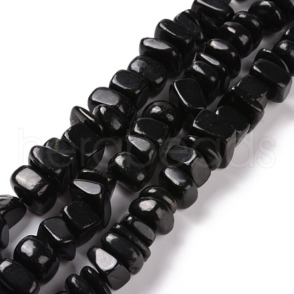 Natural Shungite Stone Beads Strands G-G925-04A-1