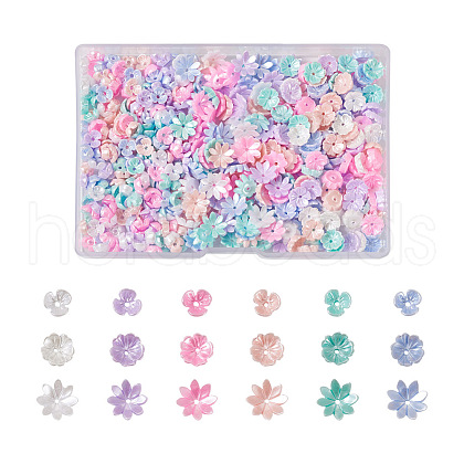 480Pcs 18 Styles Resin Imitation Pearl Bead Caps RESI-TA0001-50-1