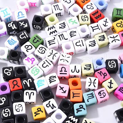 240Pcs 6 Style Opaque Acrylic European Beads OPDL-YW0001-01-1