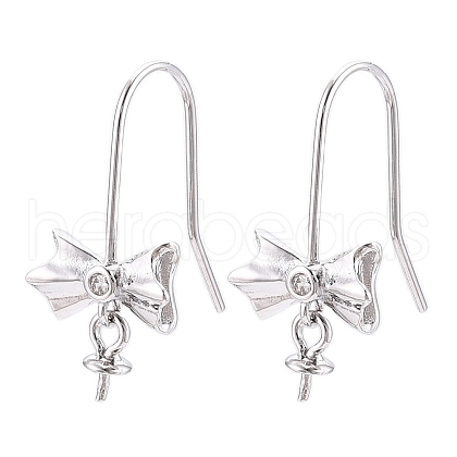 Anti-Tarnish Rhodium Plated 925 Sterling Silver Earring Hooks STER-T007-118P-1