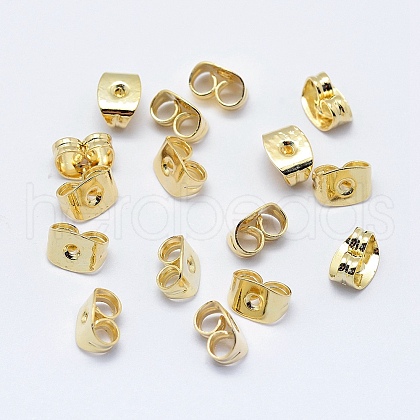 Brass Ear Nuts KK-F727-05G-NF-1