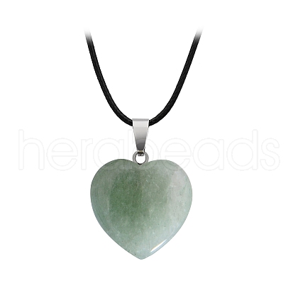 Natural Green Aventurine Charms HEAR-PW0001-057-29-1