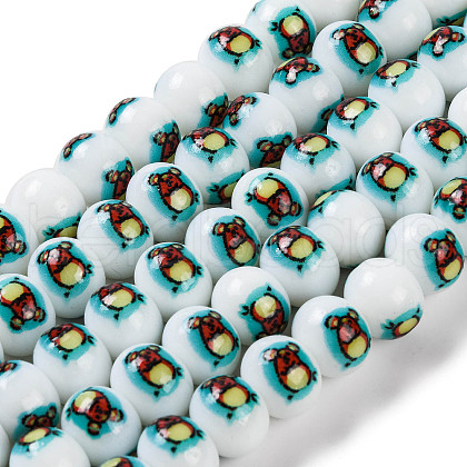 Printing Glass Beads for Necklaces Bracelets Making GLAA-B020-02A-06-1