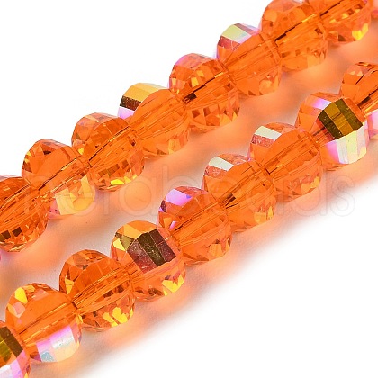 Transparent Electroplate Glass Beads Strands GLAA-Q099-C01-02-1-1