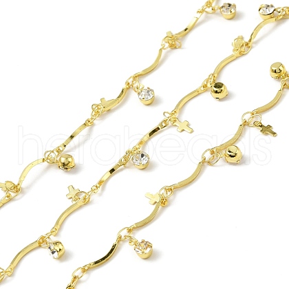 Handmade Eco-friendly Brass Curved Bar Link Chain CHC-E023-32G-1