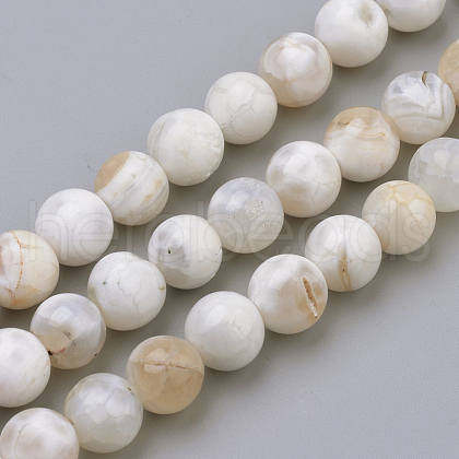 Natural Fire Crackle Agate Beads Strands X-G-S249-09-8mm-1