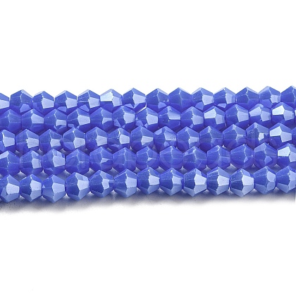 Opaque Solid Color Electroplate Glass Beads Strands GLAA-F029-P4mm-C11-1