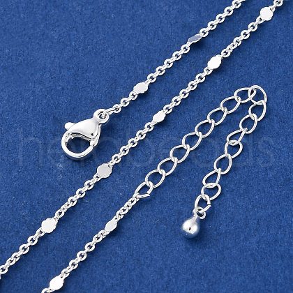 1MM Brass Cable Chain Necklace for Women Men KK-P302-02S-1