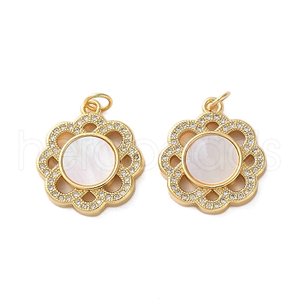 Brass Micro Pave Cubic Zirconia Pendants KK-U070-17B-G-1