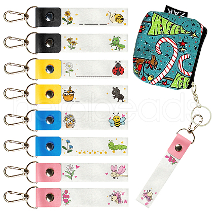 PU Leather & Cotton Name Marker Keychain AJEW-WH0514-013-1