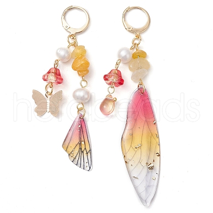 Natural Topaz Jade Leverback Earrings EJEW-TA00591-03-1