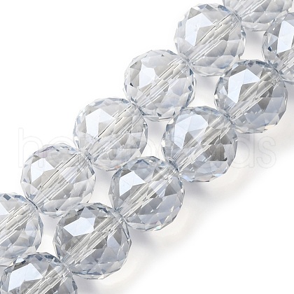 Transparent Electroplate Glass Beads Strands EGLA-N002-34E-F03-1