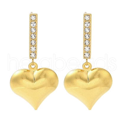 Ion Plating(IP) Stainless Steel Inlay Rhinestone Stud Earrings for Women EJEW-M024-06B-G-1