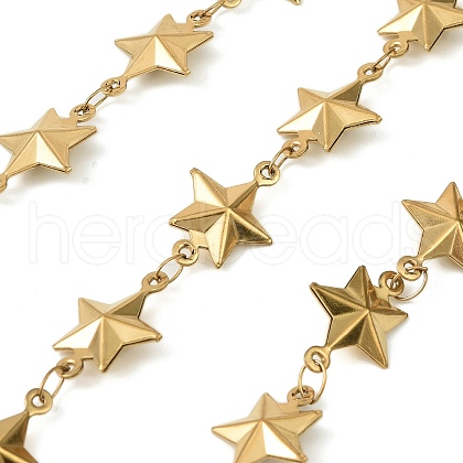 304 Stainless Steel Star Link Chains CHS-A017-01G-1