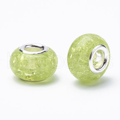 Crackle Resin European Beads RPDL-S012-B11-1