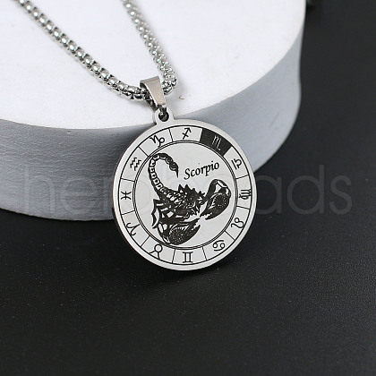 201 Stainless Steel Pendant Necklaces with Alloy Box Chain WGA45A6-08-1