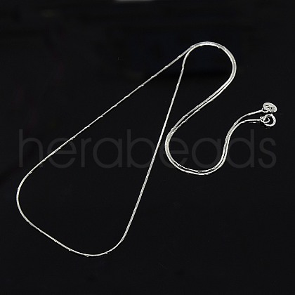 Trendy Unisex Rhodium Plated 925 Sterling Silver Snake Chain Necklaces STER-M034-A-09-1