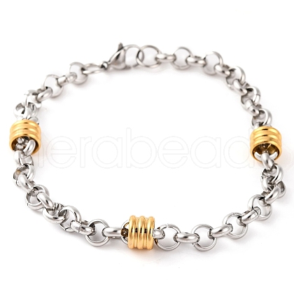 304 Stainless Steel Rolo Chain Bracelets for Women BJEW-G711-04GP-1