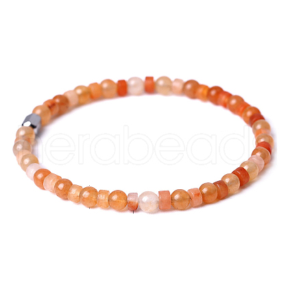 Natural Red Aventurine Beads Stretch Bracelets for Women Men PW-WG6A9BA-04-1