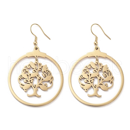 304 Stainless Steel Dangle Earrings EJEW-P271-04G-1