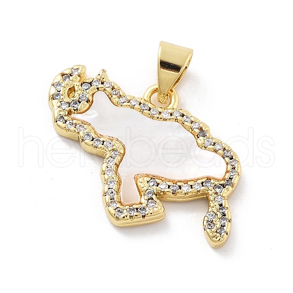 Brass Micro Pave Cubic Zirconia Pendants KK-Z098-14G-1