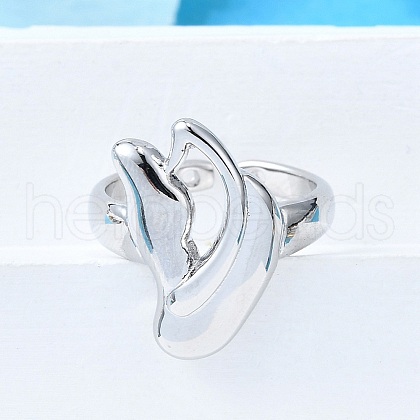 Brass Cuff Rings for Women RJEW-G347-16P-1