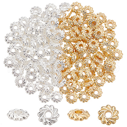 GOMAKERER 120Pcs 2 Colors Rack Plating Alloy Beads FIND-GO0001-96-1