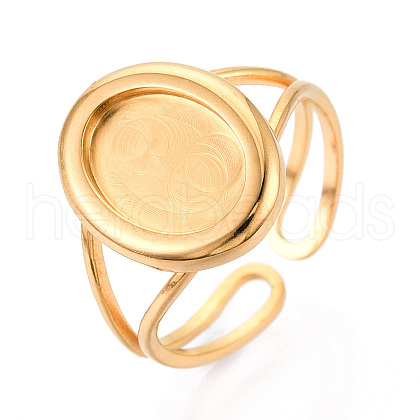 304 Stainless Steel Cuff Ring Components STAS-T066-33G-1