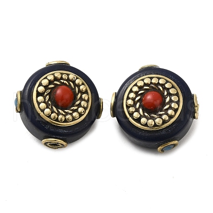 Handmade Tibetan Style Resin Beads TIBEB-G014-02-1