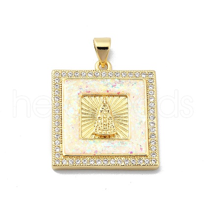 Brass Micro Pave Clear Cubic Zirconia Pendants KK-A221-26G-02-1