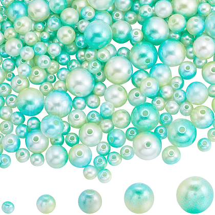 SOFPLATE 1830Pcs 5 Styles ABS Plastic Imitation Pearl Beads MACR-SP0001-03C-1