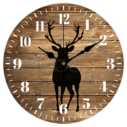 MDF Printed Wall Clock HJEW-WH0058-020-1