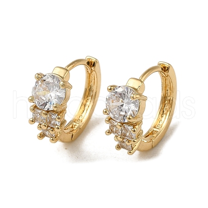 Brass Micro Pave Cubic Zirconia Hoop Earring EJEW-L271-22KCG-02-1