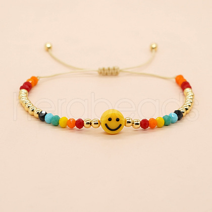 Acrylic Beads Braided Bead Bracelets KG4312-1-1