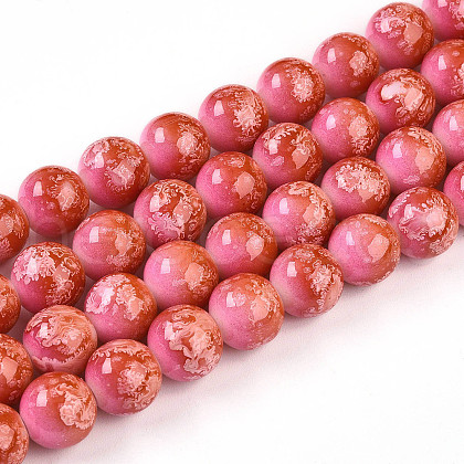 Baking Painted Glass Beads Strands DGLA-N008-10mm-01-1