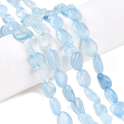 Natural Aquamarine Beads Strands G-R445-8x10-36-1