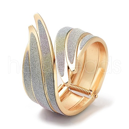 Sparkle Wings Wrap Alloy Cuff Bangles BJEW-C058-05G-01-1