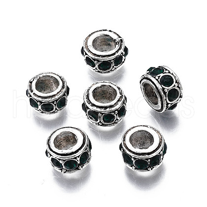 Alloy Rhinestone European Beads MPDL-Q212-001D-RS-1