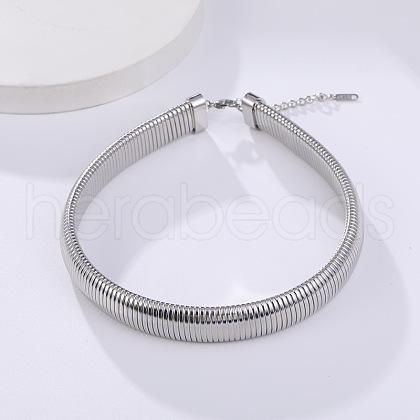 304 Stainless Steel Snake Chain Cuff Bangles for Women WG54B23-02-1