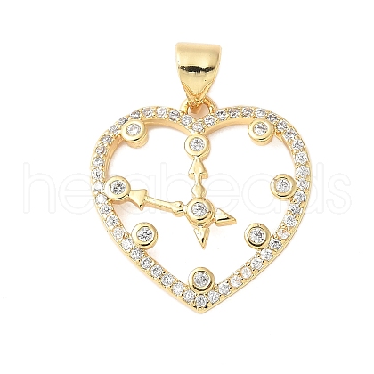 Brass Micro Pave Cubic Zirconia Pendants KK-D357-10B-G-1